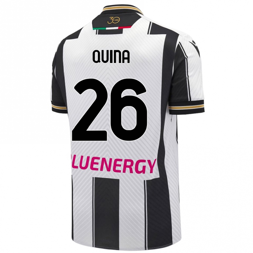 Niño Fútbol Camiseta Domingos Quina #26 Blanco Negro 1ª Equipación 2024/25