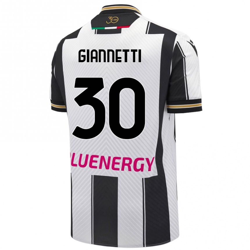 Niño Fútbol Camiseta Lautaro Giannetti #30 Blanco Negro 1ª Equipación 2024/25