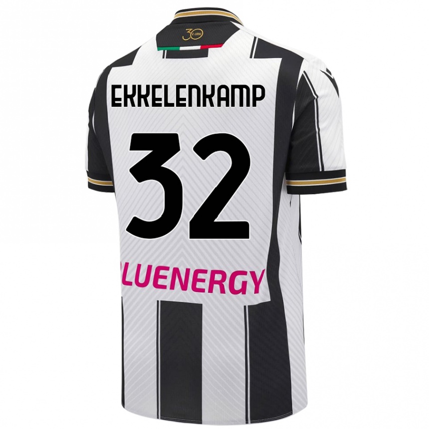 Niño Fútbol Camiseta Jurgen Ekkelenkamp #32 Blanco Negro 1ª Equipación 2024/25