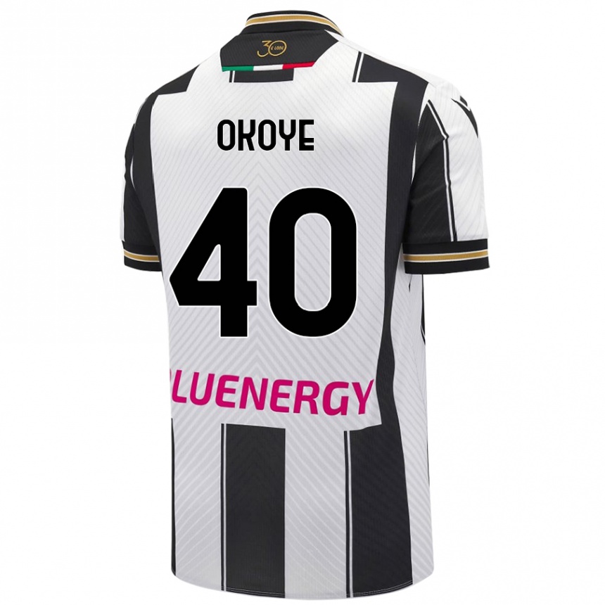 Niño Fútbol Camiseta Maduka Okoye #40 Blanco Negro 1ª Equipación 2024/25