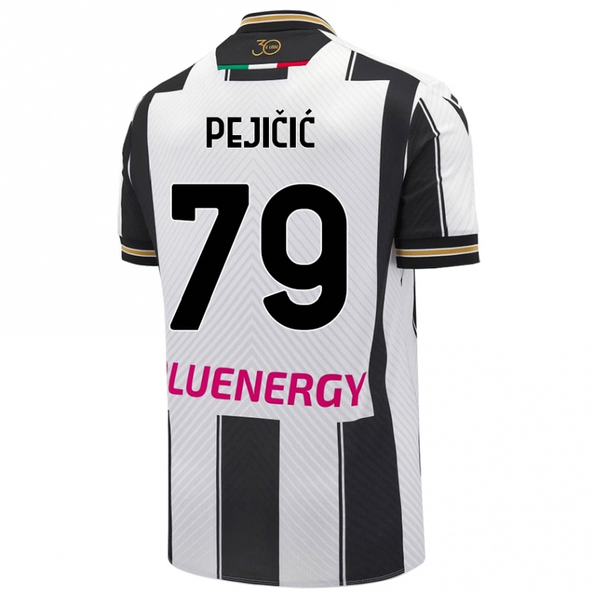 Niño Fútbol Camiseta David Pejičić #79 Blanco Negro 1ª Equipación 2024/25