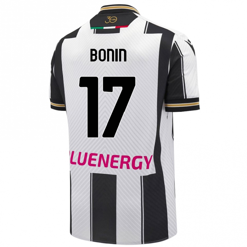 Niño Fútbol Camiseta Luca Bonin #17 Blanco Negro 1ª Equipación 2024/25