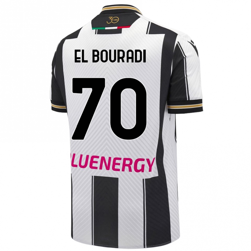 Niño Fútbol Camiseta Walid El Bouradi #70 Blanco Negro 1ª Equipación 2024/25