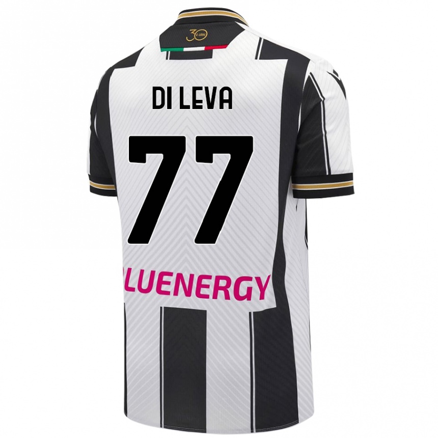 Niño Fútbol Camiseta Vincenzo Di Leva #77 Blanco Negro 1ª Equipación 2024/25