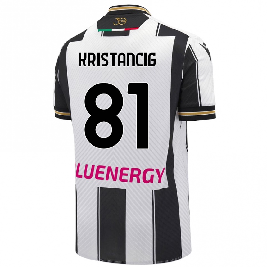 Niño Fútbol Camiseta Luca Kristancig #81 Blanco Negro 1ª Equipación 2024/25