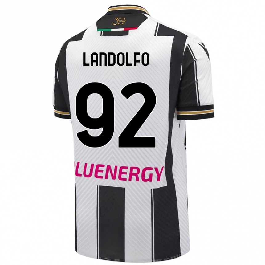 Niño Fútbol Camiseta Tommaso Landolfo #92 Blanco Negro 1ª Equipación 2024/25