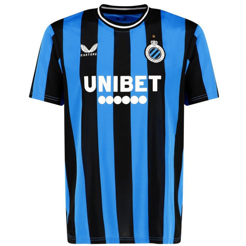 Niño Fútbol Camiseta Dani Van Den Heuvel #16 Azul Cielo Negro 1ª Equipación 2024/25