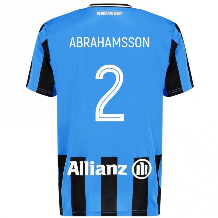 Niño Fútbol Camiseta Sejde Abrahamsson #2 Azul Cielo Negro 1ª Equipación 2024/25