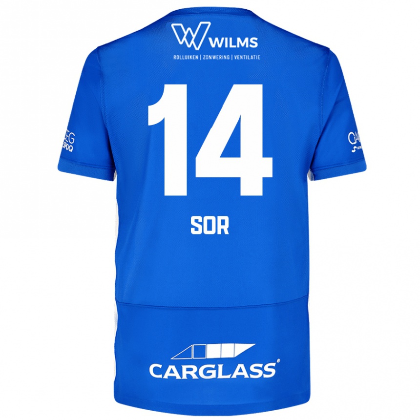 Niño Fútbol Camiseta Yira Sor #14 Azul 1ª Equipación 2024/25