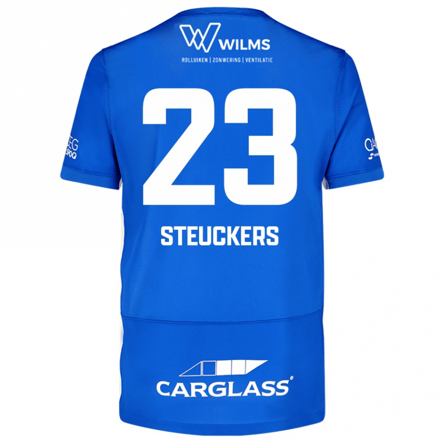 Niño Fútbol Camiseta Jarne Steuckers #23 Azul 1ª Equipación 2024/25