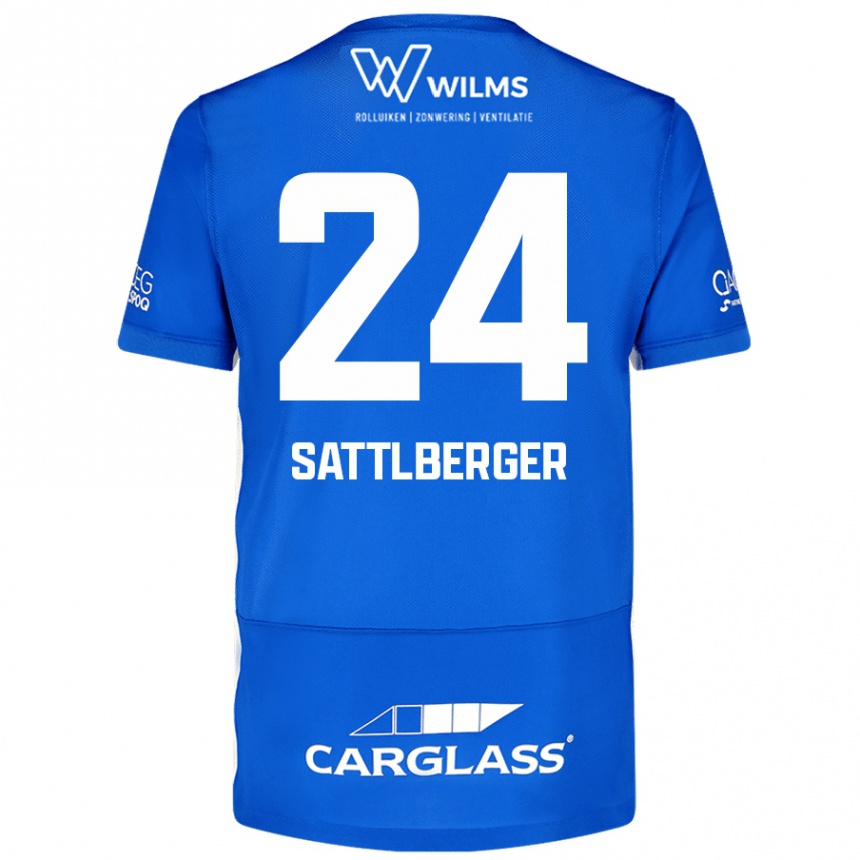 Niño Fútbol Camiseta Nikolas Sattlberger #24 Azul 1ª Equipación 2024/25