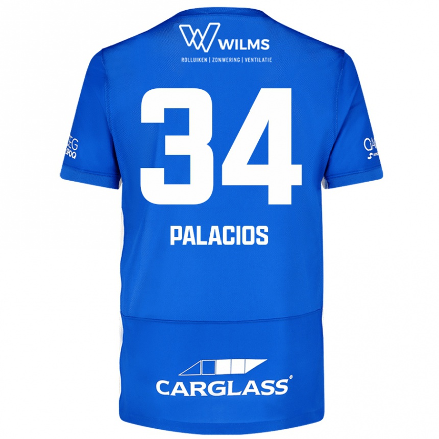 Niño Fútbol Camiseta Adrián Palacios #34 Azul 1ª Equipación 2024/25