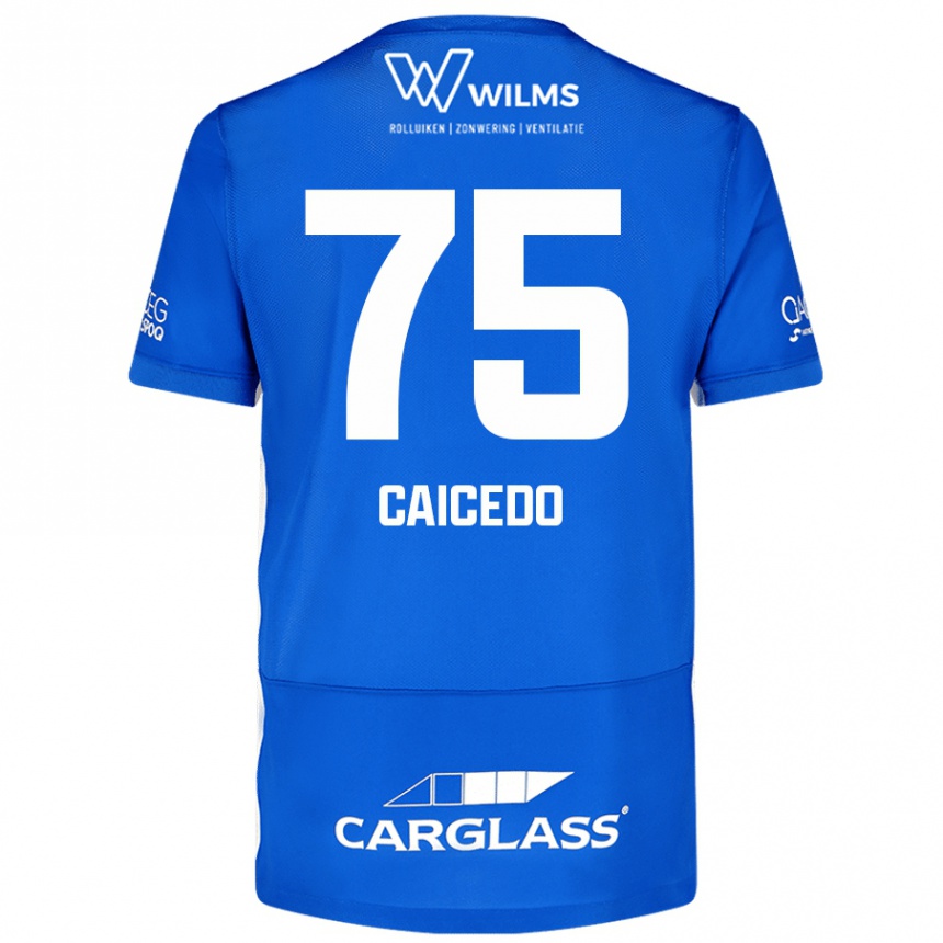 Niño Fútbol Camiseta Alfred Caicedo #75 Azul 1ª Equipación 2024/25