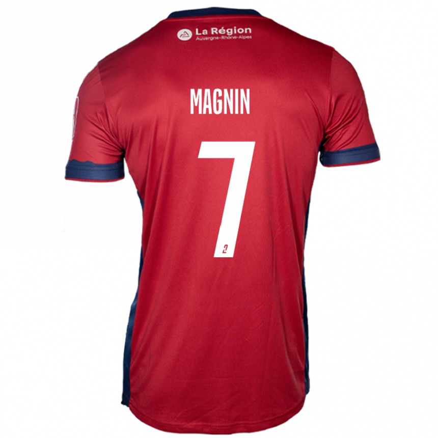 Niño Fútbol Camiseta Yohann Magnin #7 Borgoña Claro 1ª Equipación 2024/25