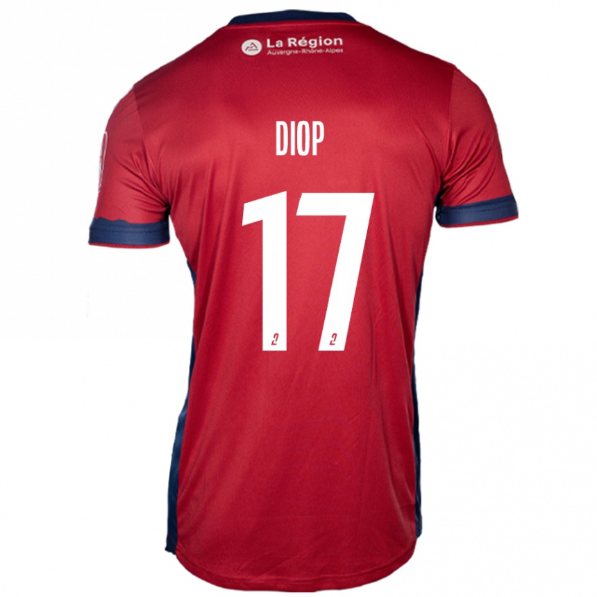 Niño Fútbol Camiseta Ousmane Diop #17 Borgoña Claro 1ª Equipación 2024/25