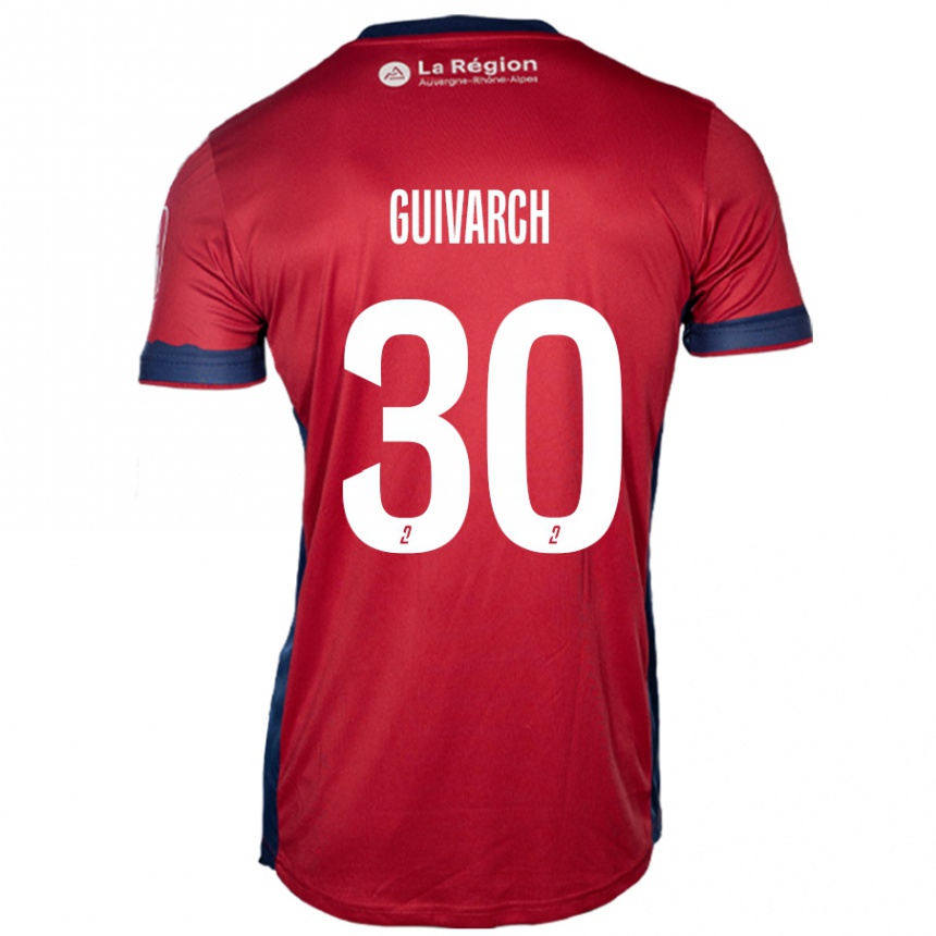 Niño Fútbol Camiseta Théo Guivarch #30 Borgoña Claro 1ª Equipación 2024/25