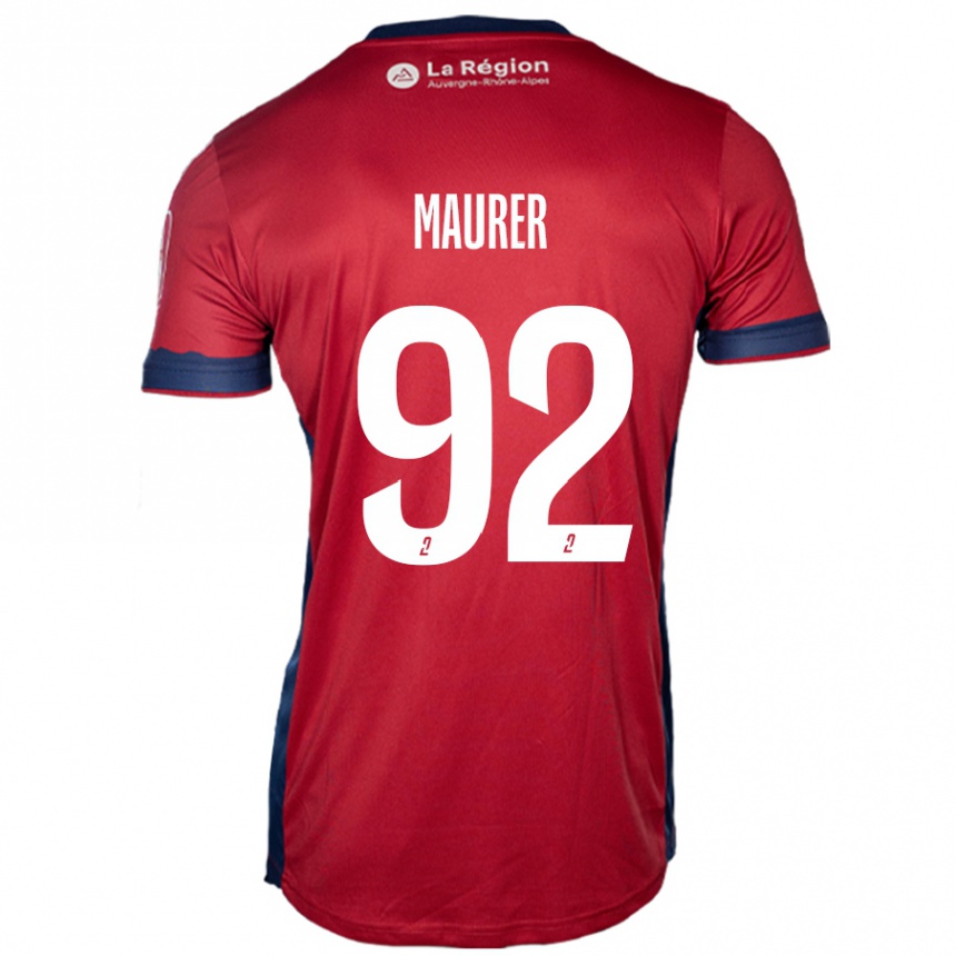 Niño Fútbol Camiseta Aïman Maurer #92 Borgoña Claro 1ª Equipación 2024/25