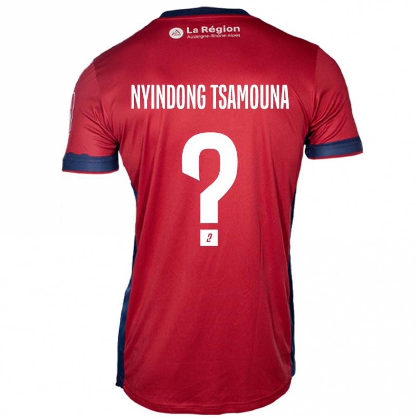 Niño Fútbol Camiseta Jean Nyindong Tsamouna #0 Borgoña Claro 1ª Equipación 2024/25