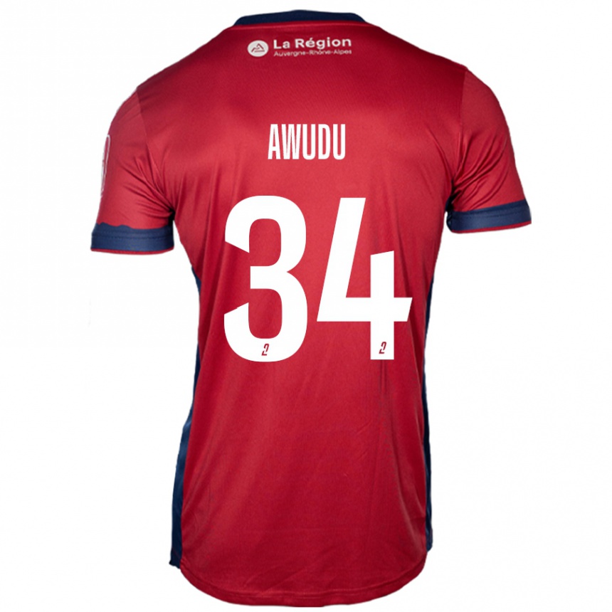 Niño Fútbol Camiseta Sumaila Awudu #34 Borgoña Claro 1ª Equipación 2024/25