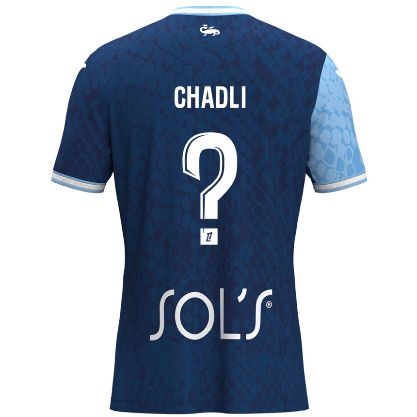 Niño Fútbol Camiseta Nassim Chadli #0 Azul Cielo Azul Oscuro 1ª Equipación 2024/25