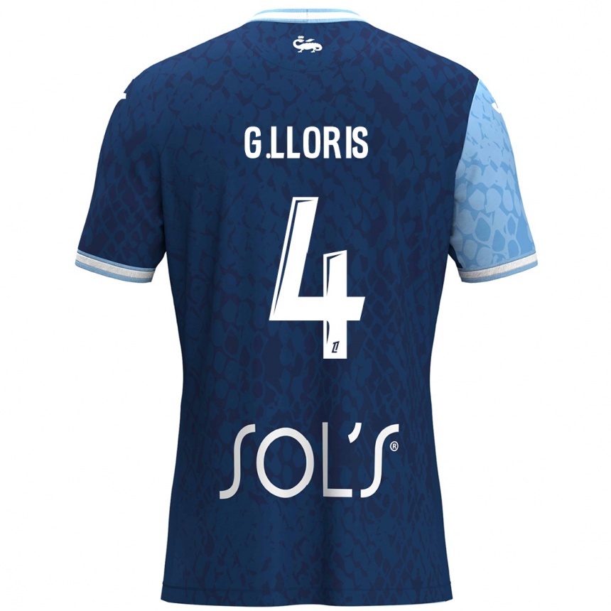 Niño Fútbol Camiseta Gautier Lloris #4 Azul Cielo Azul Oscuro 1ª Equipación 2024/25