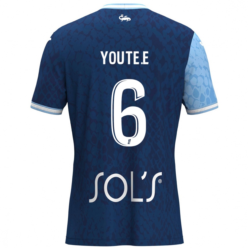 Niño Fútbol Camiseta Étienne Youté Kinkoué #6 Azul Cielo Azul Oscuro 1ª Equipación 2024/25