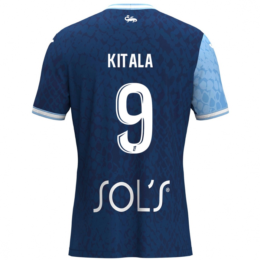 Niño Fútbol Camiseta Yann Kitala #9 Azul Cielo Azul Oscuro 1ª Equipación 2024/25