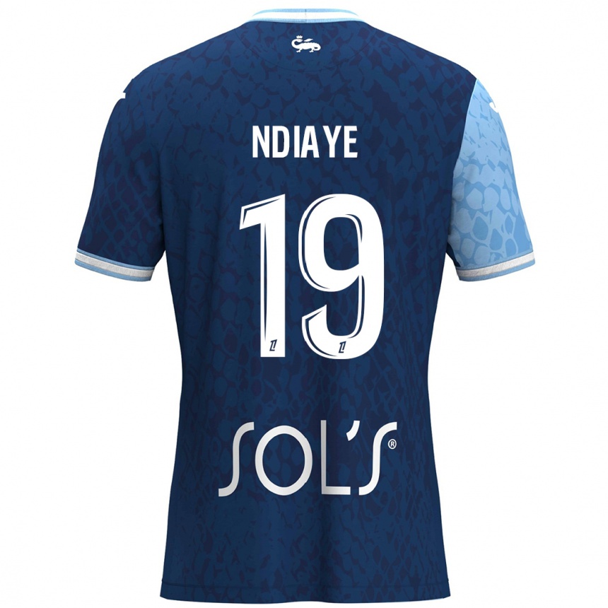 Niño Fútbol Camiseta Rassoul Ndiaye #19 Azul Cielo Azul Oscuro 1ª Equipación 2024/25