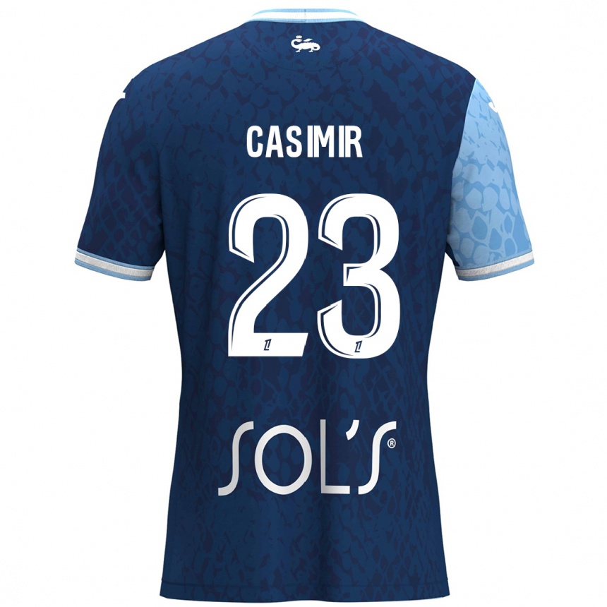 Niño Fútbol Camiseta Josué Casimir #23 Azul Cielo Azul Oscuro 1ª Equipación 2024/25