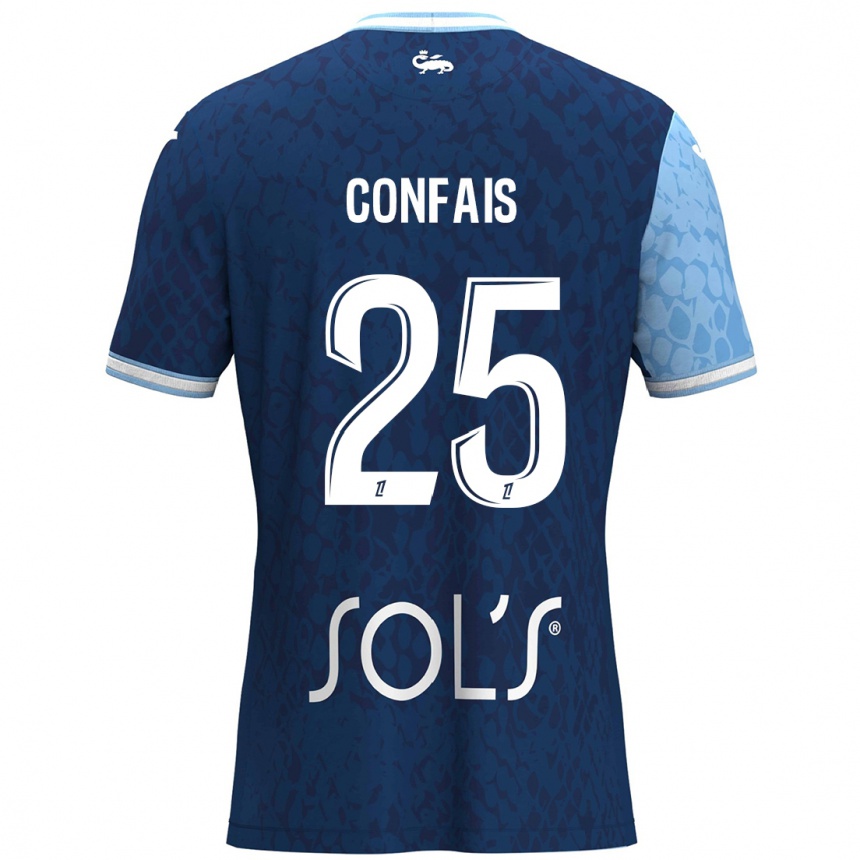 Niño Fútbol Camiseta Aloïs Confais #25 Azul Cielo Azul Oscuro 1ª Equipación 2024/25