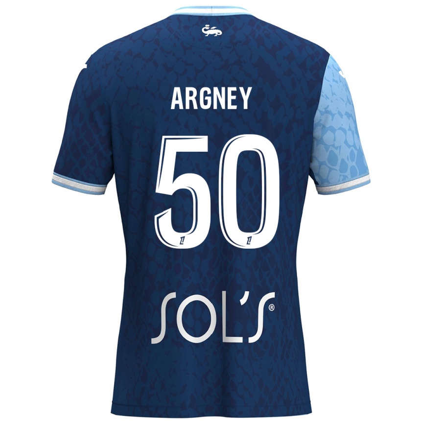 Niño Fútbol Camiseta Paul Argney #50 Azul Cielo Azul Oscuro 1ª Equipación 2024/25