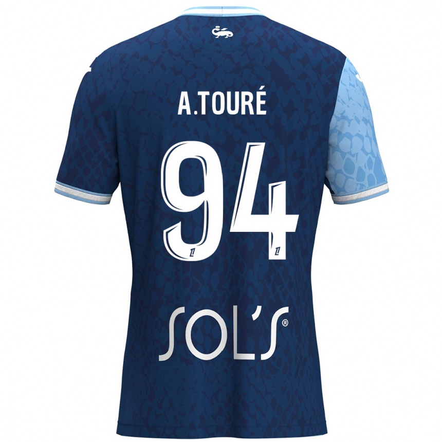 Niño Fútbol Camiseta Abdoulaye Touré #94 Azul Cielo Azul Oscuro 1ª Equipación 2024/25