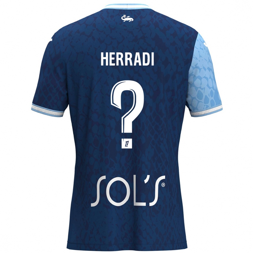 Niño Fútbol Camiseta Zaid Herradi #0 Azul Cielo Azul Oscuro 1ª Equipación 2024/25