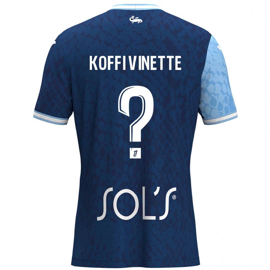 Niño Fútbol Camiseta Enzo Koffi Vinette #0 Azul Cielo Azul Oscuro 1ª Equipación 2024/25