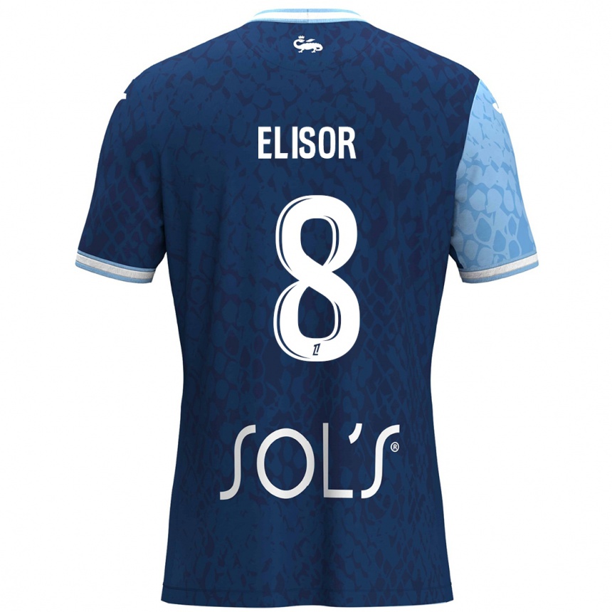 Niño Fútbol Camiseta Salomé Elisor #8 Azul Cielo Azul Oscuro 1ª Equipación 2024/25