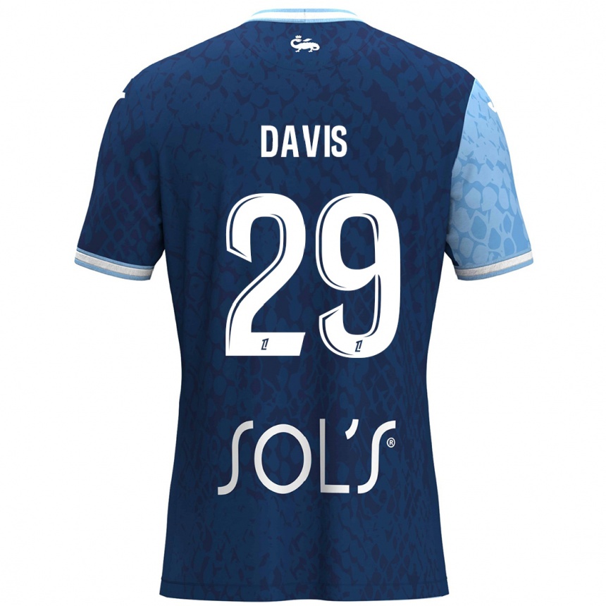 Niño Fútbol Camiseta Deja Davis #29 Azul Cielo Azul Oscuro 1ª Equipación 2024/25