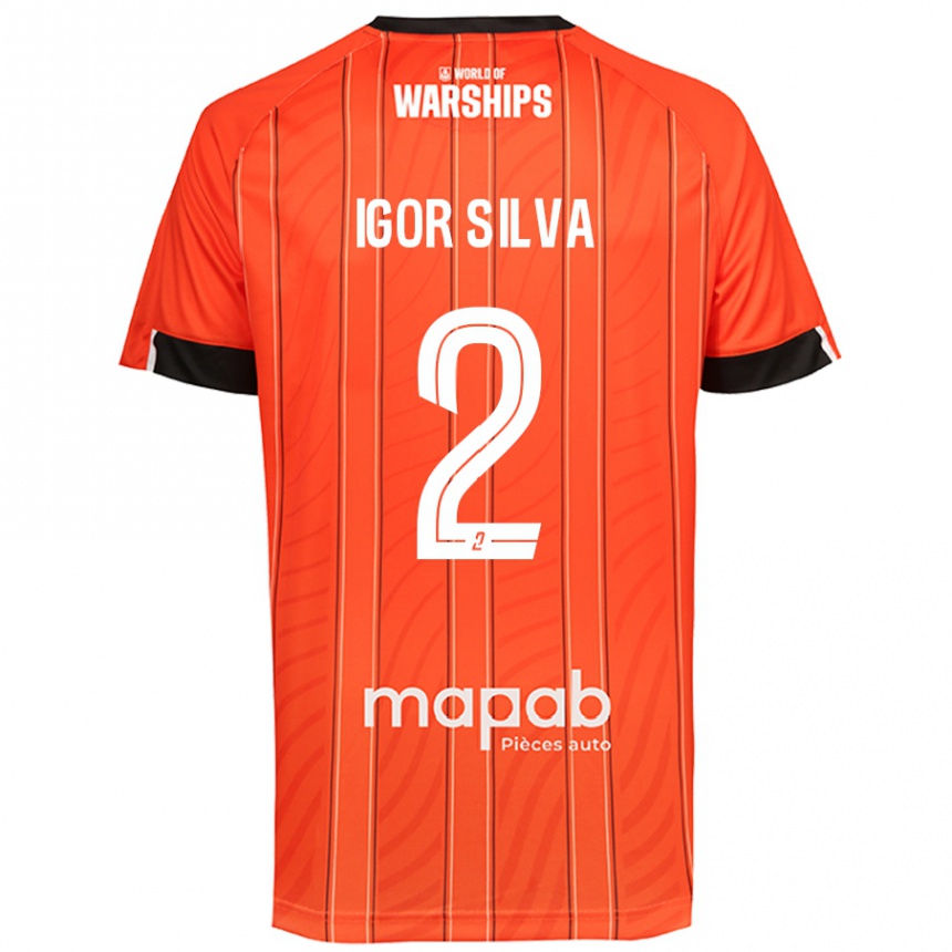 Niño Fútbol Camiseta Igor Silva #2 Naranja 1ª Equipación 2024/25