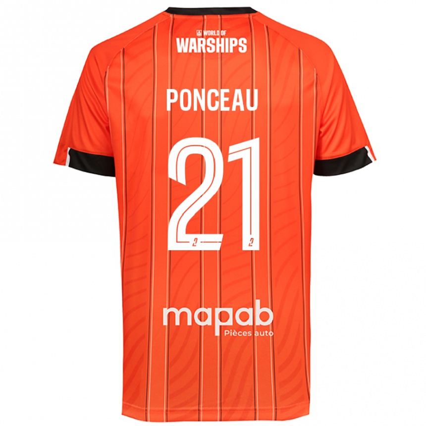 Niño Fútbol Camiseta Julien Ponceau #21 Naranja 1ª Equipación 2024/25