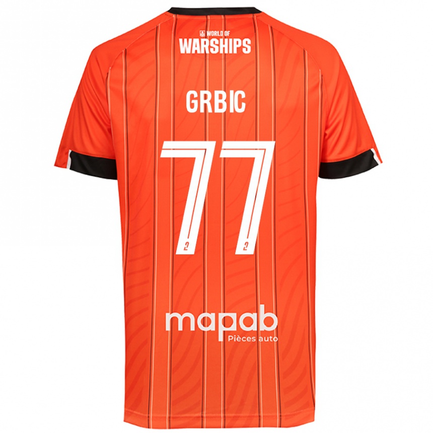 Niño Fútbol Camiseta Adrian Grbic #77 Naranja 1ª Equipación 2024/25