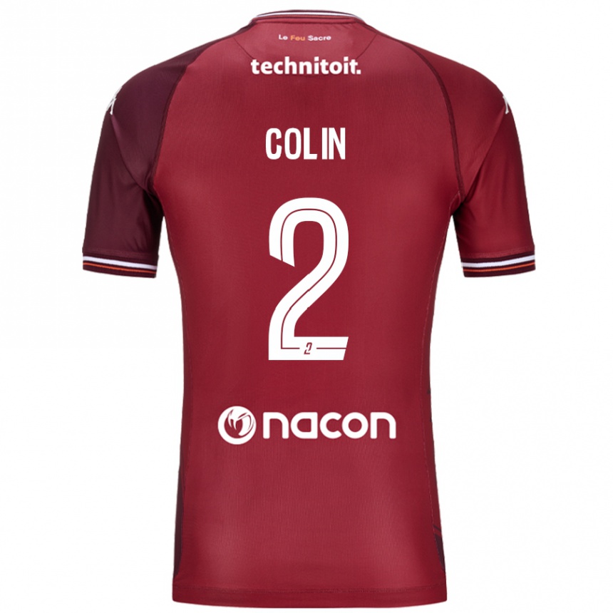 Niño Fútbol Camiseta Maxime Colin #2 Rojo Granata 1ª Equipación 2024/25