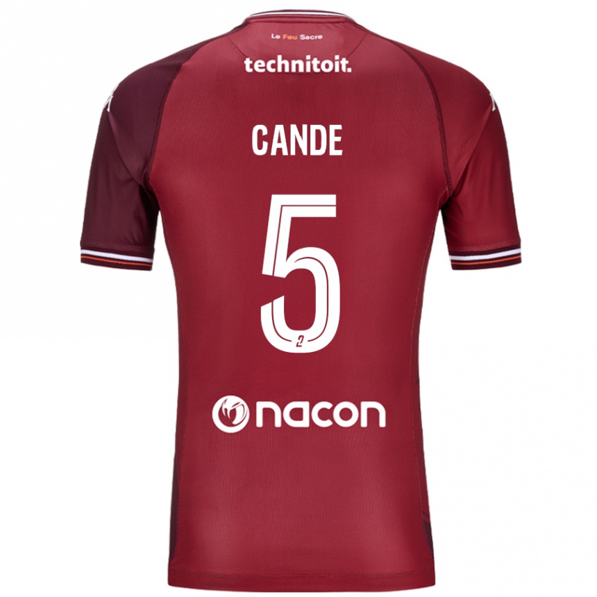 Niño Fútbol Camiseta Fali Candé #5 Rojo Granata 1ª Equipación 2024/25