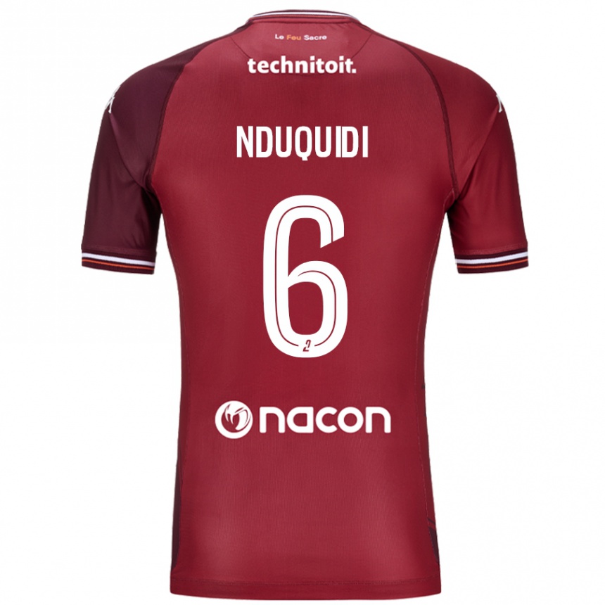 Niño Fútbol Camiseta Joseph Nduquidi #6 Rojo Granata 1ª Equipación 2024/25