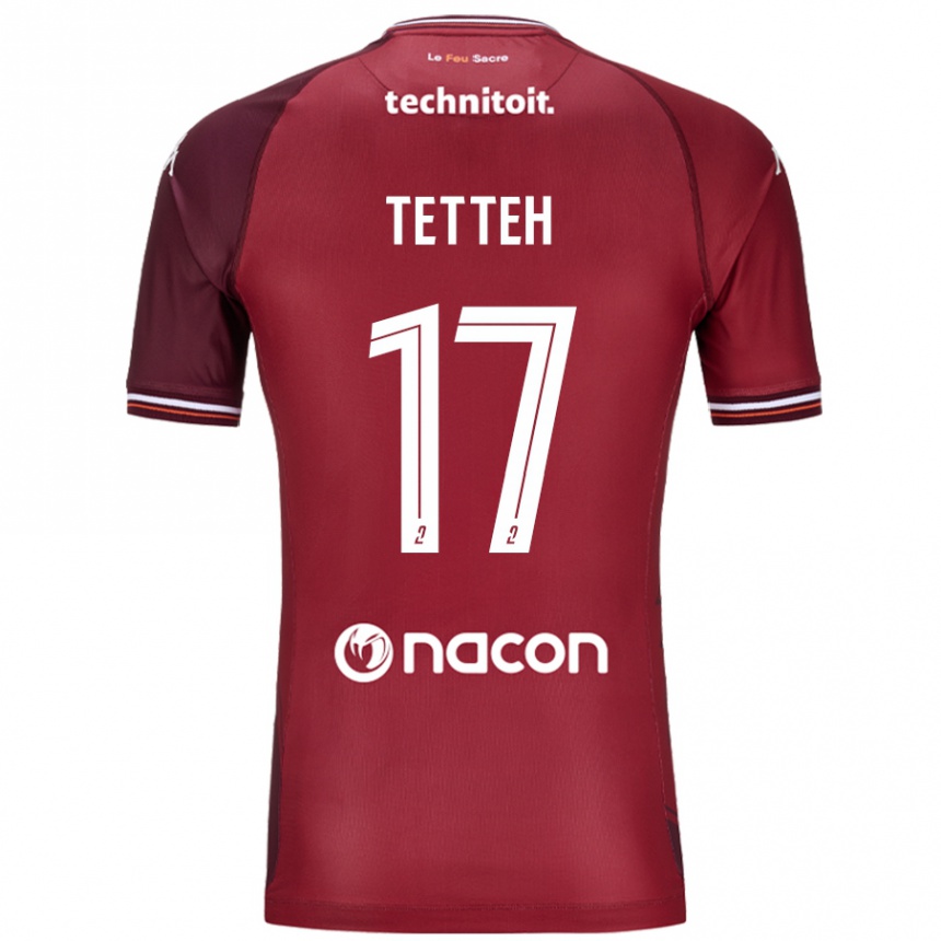 Niño Fútbol Camiseta Benjamin Tetteh #17 Rojo Granata 1ª Equipación 2024/25