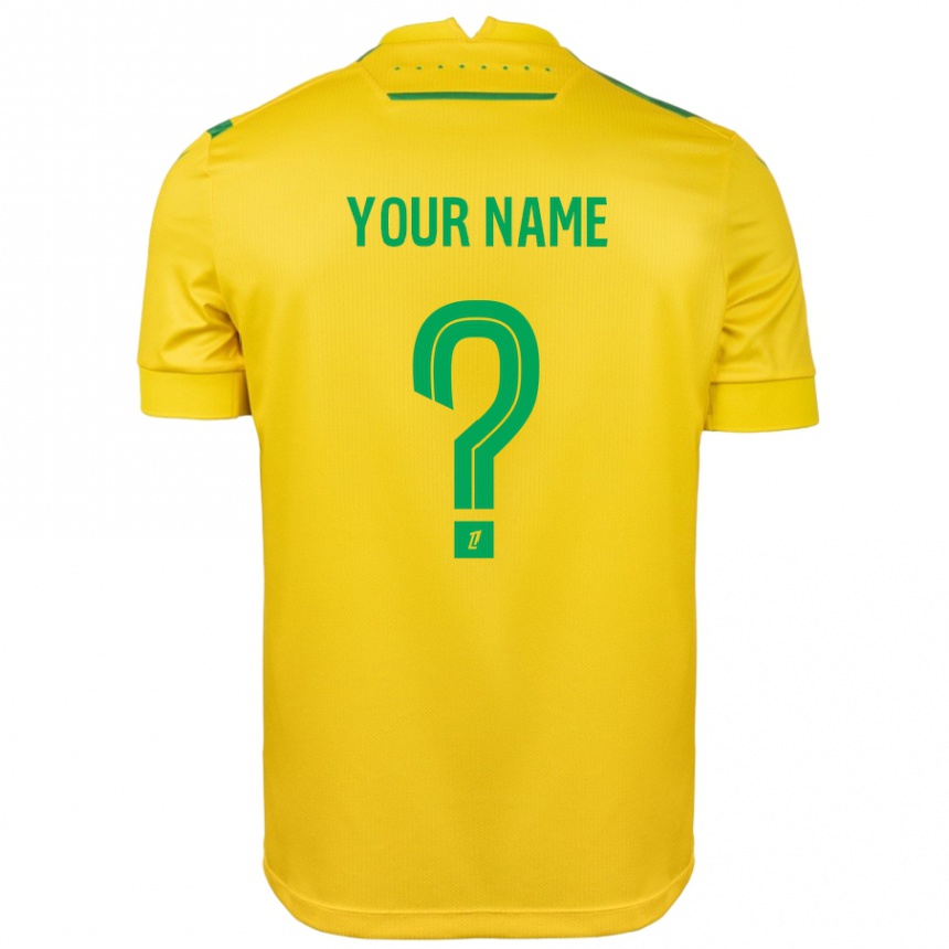 Niño Fútbol Camiseta Su Nombre #0 Amarillo Verde 1ª Equipación 2024/25