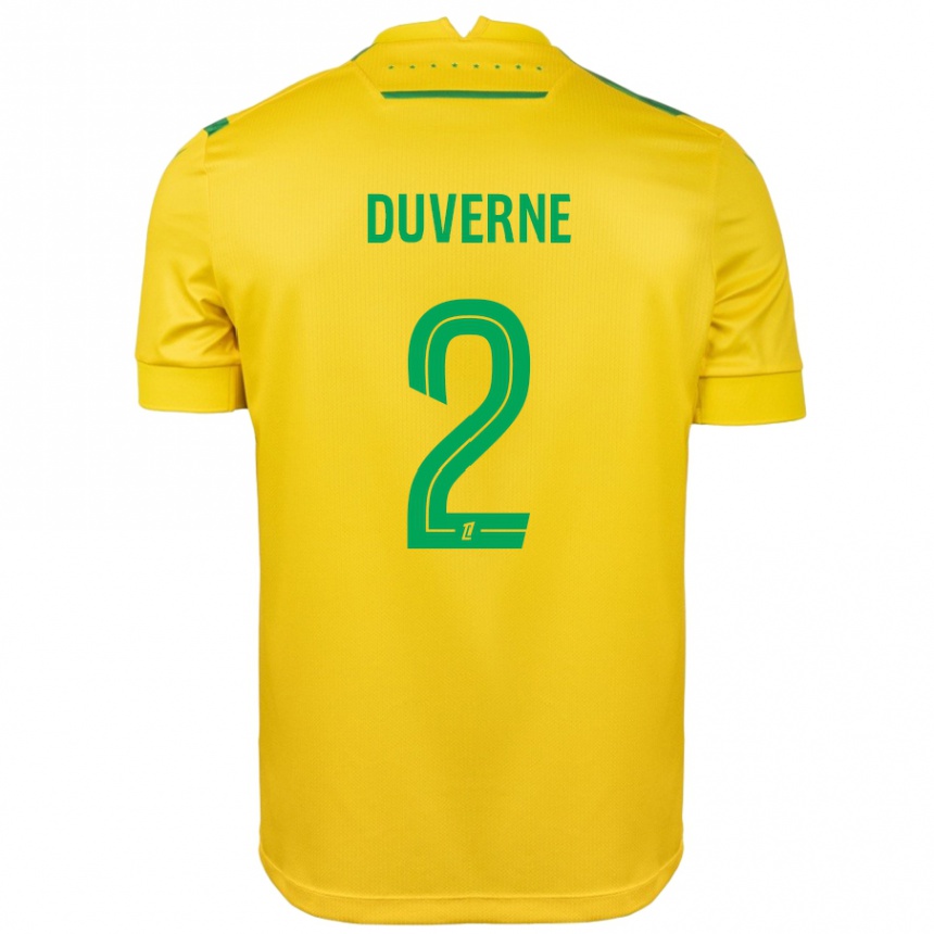 Niño Fútbol Camiseta Jean-Kévin Duverne #2 Amarillo Verde 1ª Equipación 2024/25