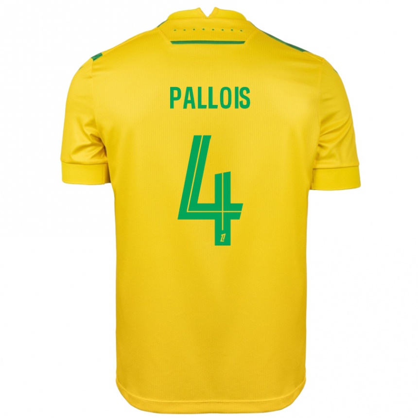 Niño Fútbol Camiseta Nicolas Pallois #4 Amarillo Verde 1ª Equipación 2024/25