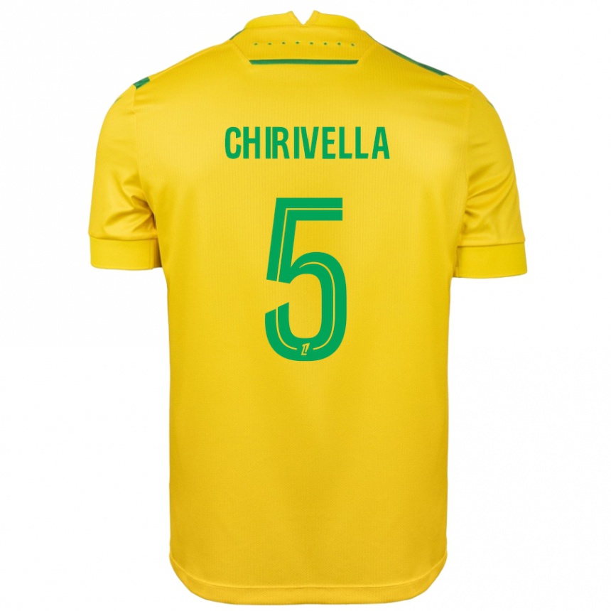 Niño Fútbol Camiseta Pedro Chirivella #5 Amarillo Verde 1ª Equipación 2024/25