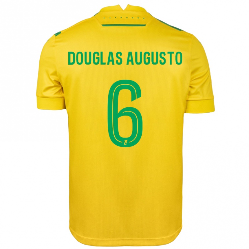 Niño Fútbol Camiseta Douglas Augusto #6 Amarillo Verde 1ª Equipación 2024/25