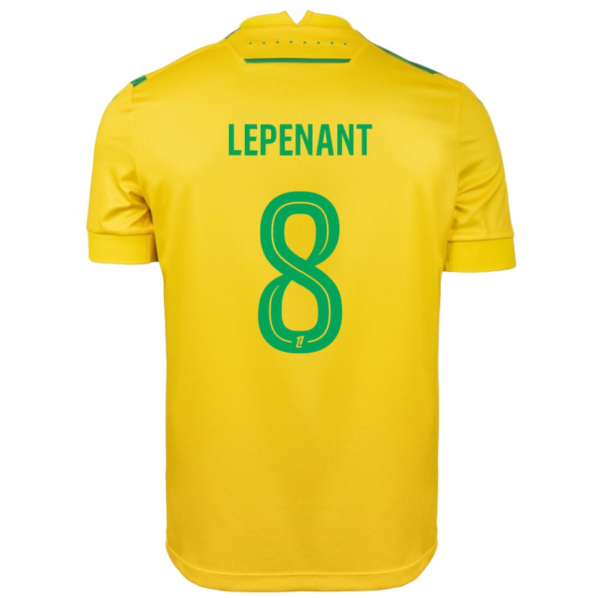 Niño Fútbol Camiseta Johann Lepenant #8 Amarillo Verde 1ª Equipación 2024/25