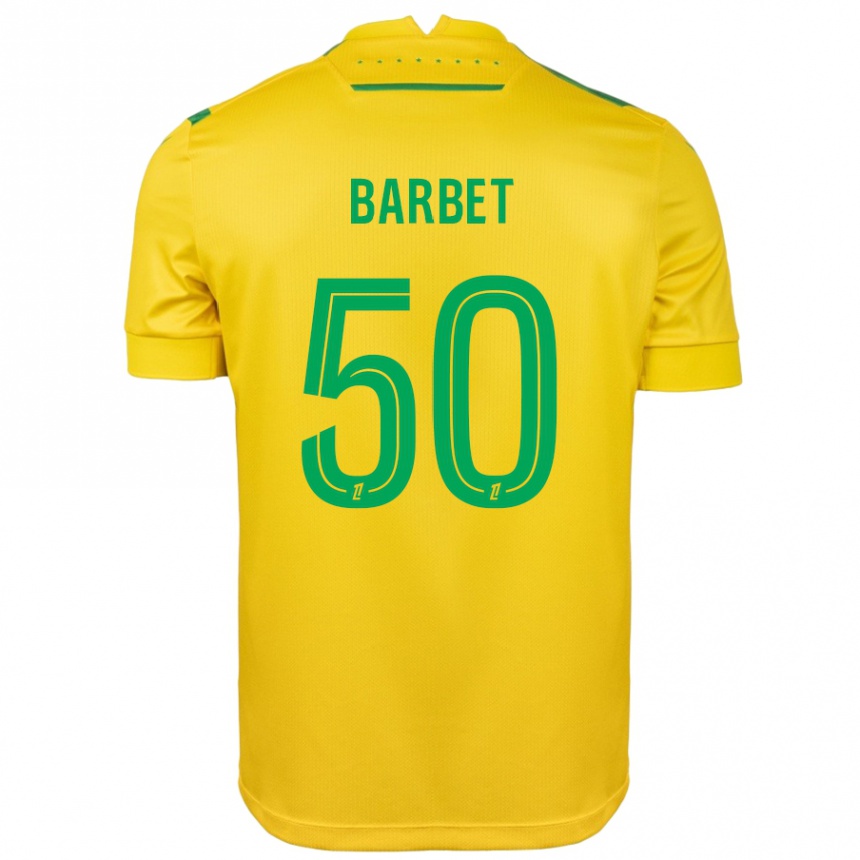 Niño Fútbol Camiseta Hugo Barbet #50 Amarillo Verde 1ª Equipación 2024/25